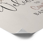 Poster Baby shower Ours Boho Bienvenue (Coin)