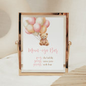Poster Baby shower Ours Boho Rose Mère Osa Bar
