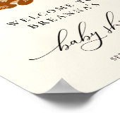 Poster Baby shower Ours céleste Boho Bienvenue (Coin)