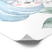 Poster Baby shower. Ours de bébé couché (Coin)