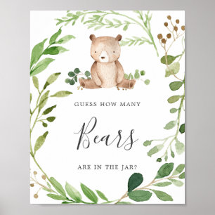 Poster Baby shower Ours Devinez combien d'ours