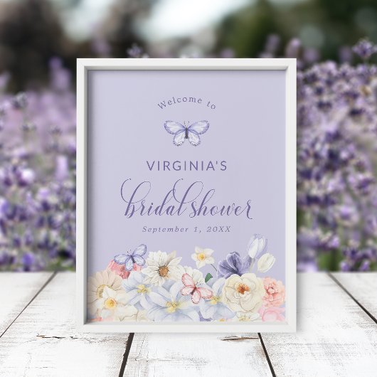 Poster Baby Shower Papillon