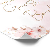 Poster Baby shower papillon rose Livre d'invité (Coin)