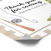 Poster Baby shower pêcheur - Merci à venir (Coin)