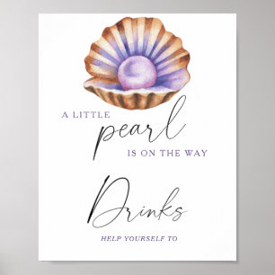 Poster Baby shower perle - Boissons