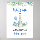 Poster Baby shower Peter Rabbit Bienvenue (Devant)