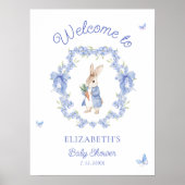 Poster Baby shower Peter Rabbit Bienvenue (Devant)
