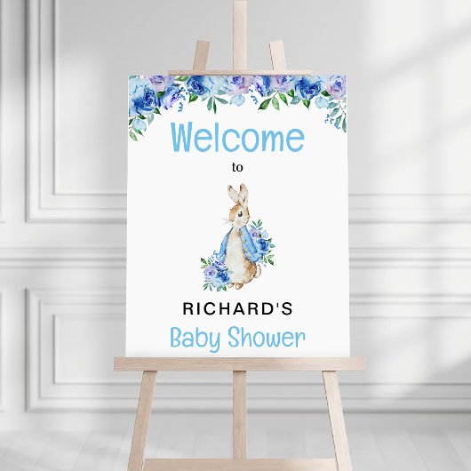 Poster Baby shower Peter Rabbit Bienvenue