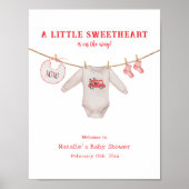Poster Baby shower petit amour Valentine Garçon (Devant)