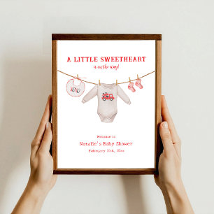 Poster Baby shower petit amour Valentine Garçon