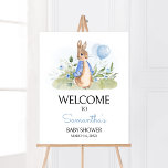 Poster Baby shower petit Peter Rabbit Bienvenue<br><div class="desc">Faites de votre événement spécial avec ce Baby shower Blue Bunny avec notre Affiche de bienvenue mignonne et joliment imprimable avec l'adorable thème Rabbit. Téléchargez,  personnalisez et créez des souvenirs durables avec cette touche parfaite pour votre fête joyeuse ! BS664</div>