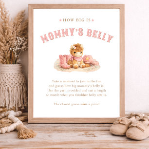 Poster Baby Shower Petite Cowgirl Quelle est la taille du