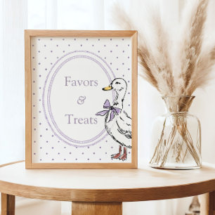 Poster Baby Shower Petite Oie Taches Violettes