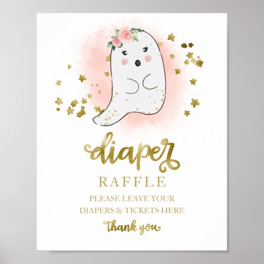 Poster Baby shower Pink Gold Diaper Jeu (Devant)