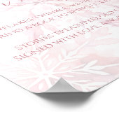 Poster Baby shower Pink Snowflake Livres pour bébé (Coin)