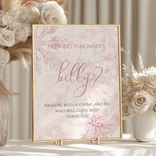 Poster Baby shower Pink Snowflake Quelle taille a le vent