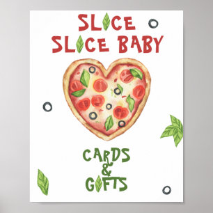 Poster baby shower pizza - cartes et cadeaux
