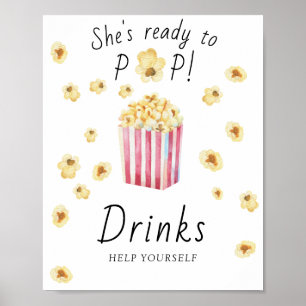 Poster Baby shower popcorn - BOISSONS