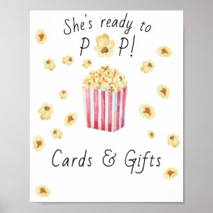Poster Baby-shower popcorn - Cartes et Cadeaux