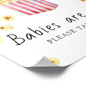 Poster Baby shower Popcorn - Les bébés sont doux (Coin)