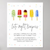 Poster Baby shower Popsicle Late Night Diapers (Devant)