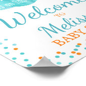 Poster Baby shower pour garçons Confetti Fall Citrouille  (Coin)