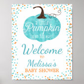 Poster Baby shower pour garçons Confetti Fall Citrouille  (Devant)