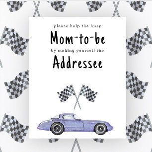Poster Baby shower pour maman coureuse automobile destina