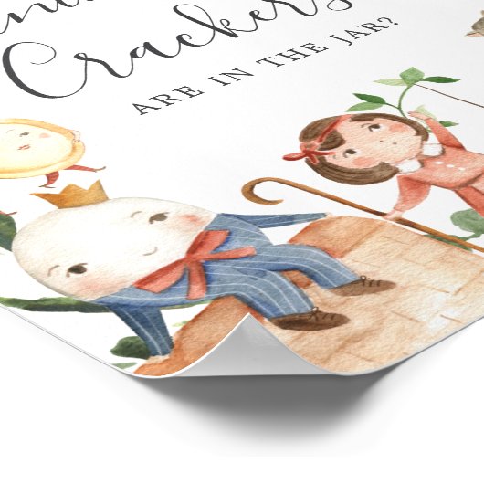 Poster Baby-Shower pour Nouveau-Né Devinez Combien de Cra (Coin)