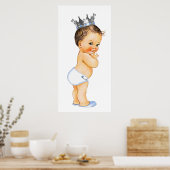 Poster Baby Shower Prince Brunette (Cuisine)
