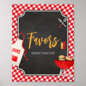 Poster Baby shower Red En vichy BBQ Faveurs (Devant)