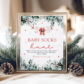 Poster Baby shower Red Père Noël Genre Neutre Chaussettes