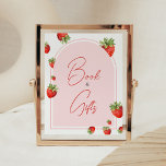 Poster Baby shower Red Strawberry Books and Gifts<br><div class="desc">Faites de votre événement spécial avec ce Baby shower Berry Sweet avec notre joli et mignon imprimé Livres et Cadeaux Signal avec adorable thème de douche à fraise. Téléchargez,  personnalisez et créez des souvenirs durables avec cette touche parfaite pour votre fête joyeuse ! BS616</div>