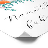Poster Baby shower renard - devinez la nourriture pour bé (Coin)