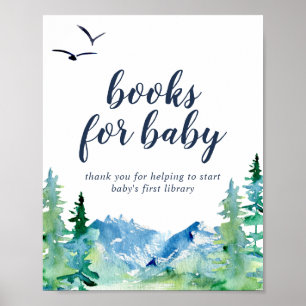Poster Baby shower Rocky Mountain Livres pour bébé Signal