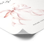 Poster Baby shower rose Bow Faveurs Panneau de table (Coin)