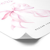 Poster Baby shower rose Bow Faveurs Panneau de table (Coin)