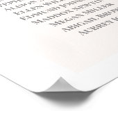 Poster Baby shower rose citron - Carte de siège pour fill (Coin)