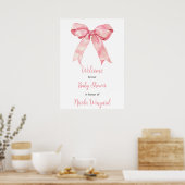 Poster Baby shower rose Coquette Bow (Cuisine)