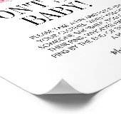 Poster Baby shower Rose couleur rose (Coin)