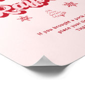 Poster Baby shower rose de Noël Déchets Raffle (Coin)