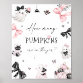 Poster Baby shower rose d'Halloween Devine combien de Cit (Devant)