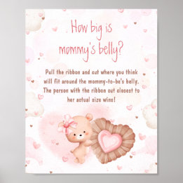 Poster Baby Shower Rose Fête de Bébé Quelle Est la Taille