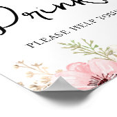 Poster Baby shower Rose Floral Boissons (Coin)