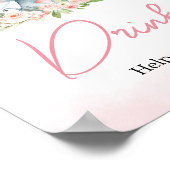 Poster Baby shower rose Floral Elephant Balloon Boissons (Coin)