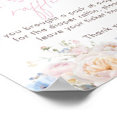Poster Baby shower rose floral Raffin (Coin)