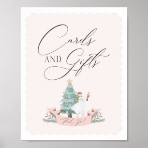 Poster baby shower rose noisette cartes et signes cadeaux