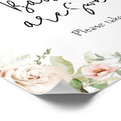 Poster Baby shower rose pâle Les bébés sont doux (Coin)