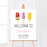 Poster Baby shower rose Popsicle Bienvenue<br><div class="desc">Faites de votre événement spécial avec ce Baby shower de fille avec notre Affiche de bienvenue mignonne et joliment imprimable avec adorable thème de Baby shower Sweets. Téléchargez,  personnalisez et créez des souvenirs durables avec cette touche parfaite pour votre fête joyeuse ! BS786</div>