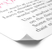 Poster Baby shower rose Silver Pensées Jeu (Coin)